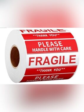 Fragile Handle With Care Red Packing Labels 100 count